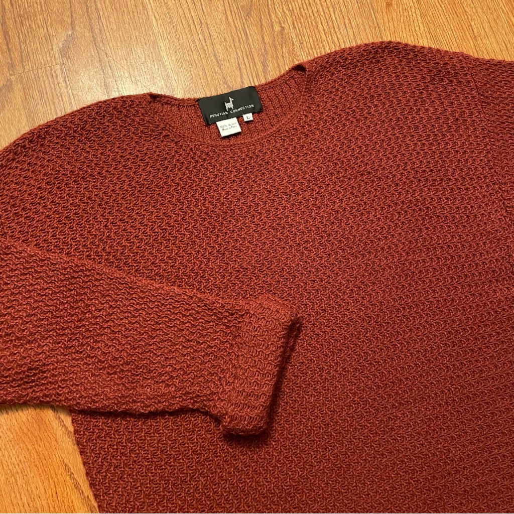 Peruvian Connection Maroon Alpaca Pullover Sweater Size L
